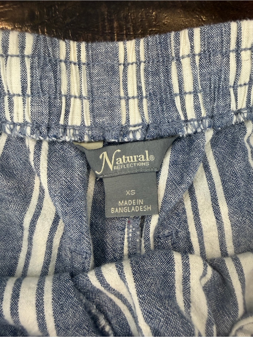 Natural Reflections Striped Drawstring Shorts (Linen & Cotton) Xsmall - Picture 7 of 11